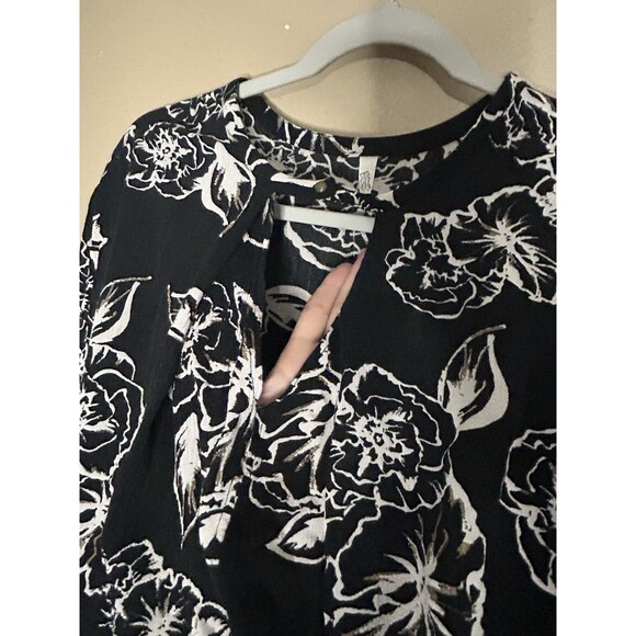 Free People Dress Womens Size Small Snap Out of It Black Floral Tunic Boho - Picture 4 of 12